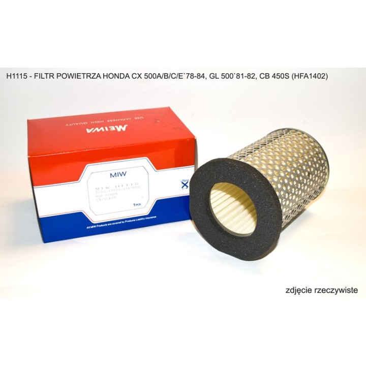 Miw (MEIWA) filtr powietrza honda cx 500A/B/C/E`78-84, gl 500`81-82, cb 450S (HFA1402)