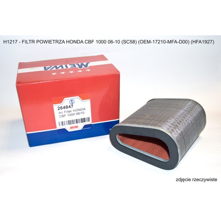 Miw (MEIWA) filtr powietrza honda cbf 1000 06-10 (SC58) (OEM-17210-MFA-D00) (HFA1927) (50)