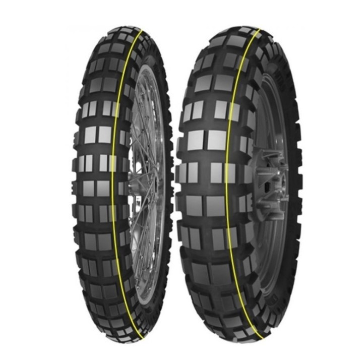 MITAS OPONA 110/80B19 E-10 59T TL DAKAR (ŻÓŁTY PASEK) PRZÓD DOT 04-05/2023 (24443) wycofane
