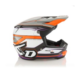 6D HELMETS KASK CROSS/ENDURO MODEL ATR-3 HYPER GLOSS NEON ORANGE/PURPLE - 59 CM )