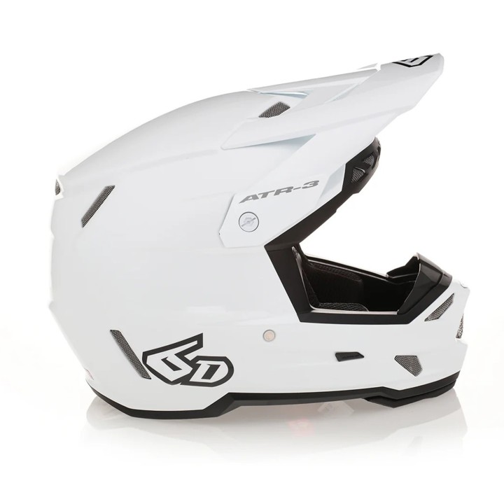 6D HELMETS KASK CROSS/ENDURO MODEL ATR-3 SOLID GLOSS WHITE FIM (FRHPhe-02) - 58 CM )