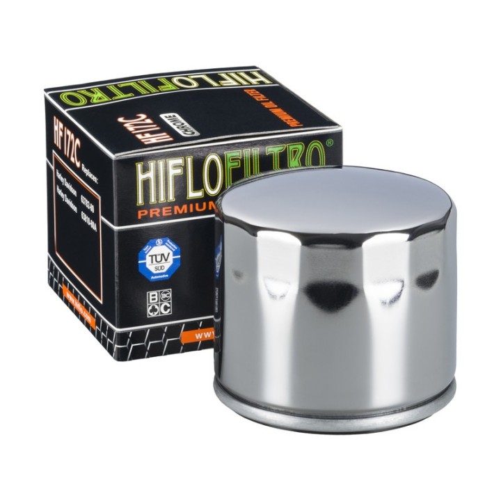 HIFLO filtr oleju hf 172 harley-davidson, norton (68-) (chromowany) (50)