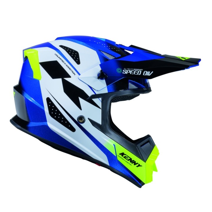 KENNY RACING KASK CROSS/ENDURO TRACK KID/JUNIOR/DZIECIĘCY GRAPHIC SPEED NEON BLUE - 48 CM )
