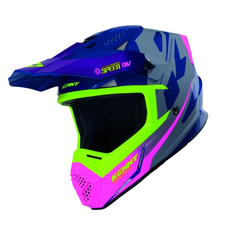 KENNY RACING KASK CROSS/ENDURO TRACK KID/JUNIOR/DZIECIĘCY GRAPHIC SPEED PURPLE PINK - 50 CM )