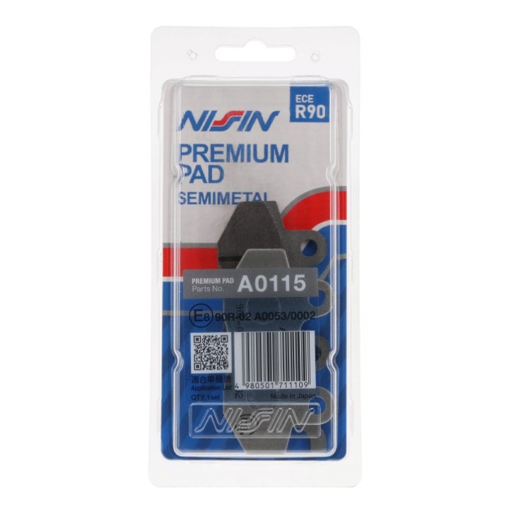 NISSIN klocki hamulcowe KH165 / KH215 premium semi-metallic (spiek metaliczny) (ece R90) (made in japan) (2P-212NS)