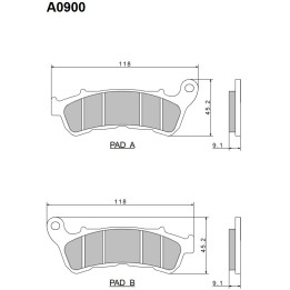 NISSIN klocki hamulcowe KH388 premium semi-metallic (spiek metaliczny) (ece R90) (made in japan) (2P-308NS)