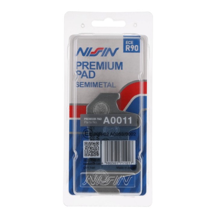 NISSIN klocki hamulcowe KH69 premium semi-metallic (spiek metaliczny) (ece R90) (made in japan) (2P-201NS)