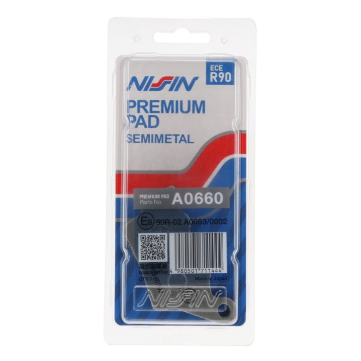 NISSIN klocki hamulcowe KH208 premium semi-metallic (spiek metaliczny) (ece R90) (made in japan) (2P-275NS)