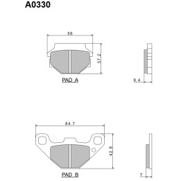 NISSIN klocki hamulcowe KH67 premium semi-metallic (spiek metaliczny) (ece R90) (made in japan) (2P-236NS)