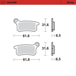 MOTO-MASTER klocki hamulcowe KH357 sinter metal oem: 11 (sinterpro racing) przód/tył ktm SX 65 '09-'21, gasgas mc 65 '21-, husq…