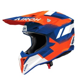 AIROH KASK CROSS / ENDURO / ATV / QUAD WRAAAP VISION POMARAŃCZOWY/NIEBIESKI/BIAŁY