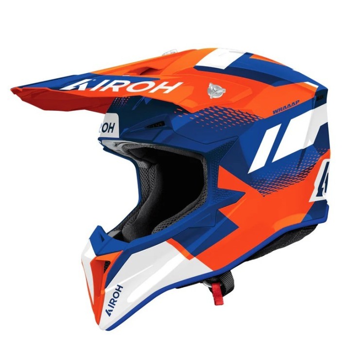 AIROH KASK CROSS / ENDURO / ATV / QUAD WRAAAP VISION POMARAŃCZOWY/NIEBIESKI/BIAŁY