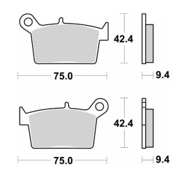 SBS klocki hamulcowe KH697 street standart ceramic tył swm ace of spades '18-'21, rs r '18-'20