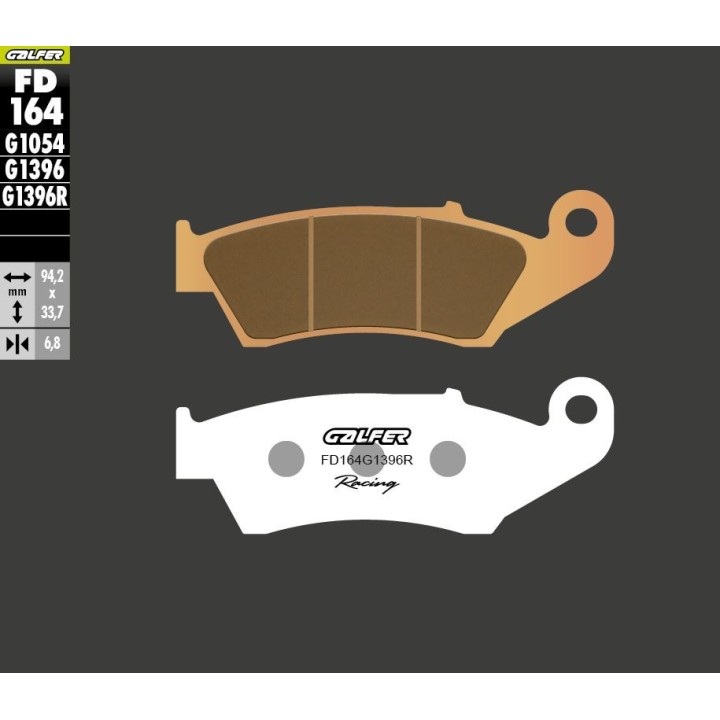 GALFER klocki hamulcowe KH185 spiek metaliczny (złote) off road racing