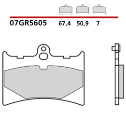 BREMBO 2026/05 klocki hamulcowe KH126 road / off road genuine carbon ceramic (półmetaliczne mieszanka oem)