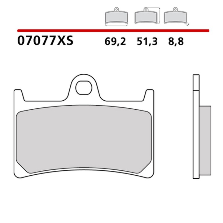 BREMBO 2026/05 klocki hamulcowe KH252 / KH380 road / scooter sinter xs (spiek metaliczny) (ece R90)