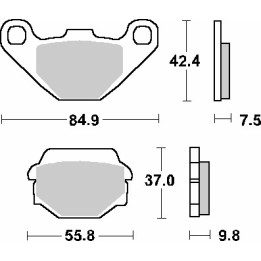 SBS klocki hamulcowe KH67 street standart ceramic