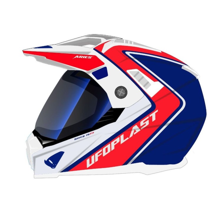 UFO KASK ARIES OFFROAD / DUAL / TOURER / CROSSOVER Z SZYBĄ, DASZKIEM I BLENDĄ PRZECIWSŁONECZNĄ