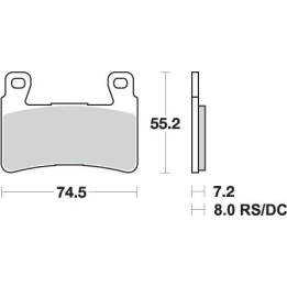SBS klocki hamulcowe KH265 street performance (excel) sinter honda cbr 600RR '03-'04