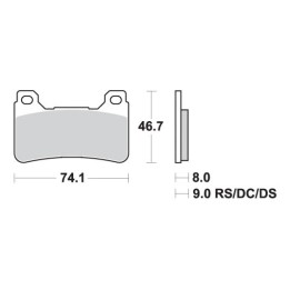 SBS klocki hamulcowe KH390 racing dual carbon
