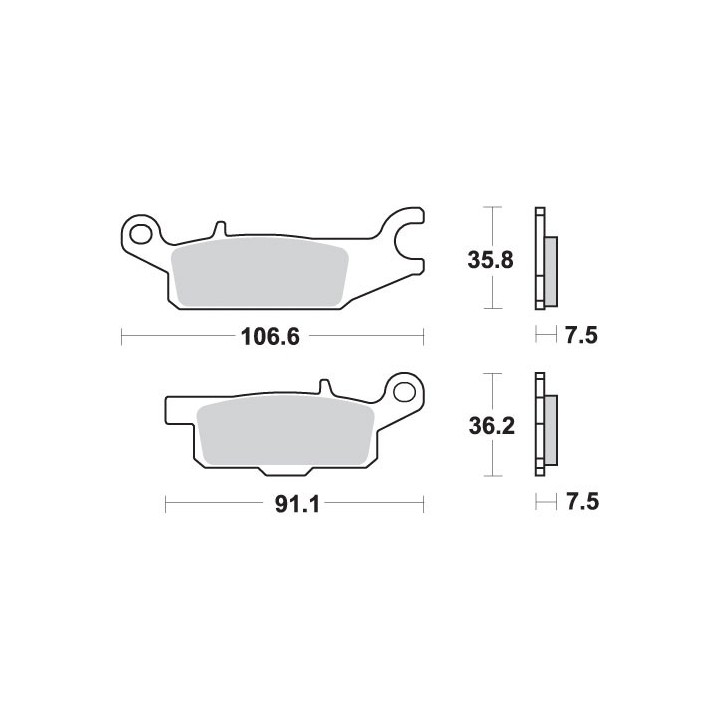 SBS klocki hamulcowe KH443 off-road sinter yamaha yfm 550 grizzly '09-'16, yfm 700 grizzly '07-'17, 09-'14