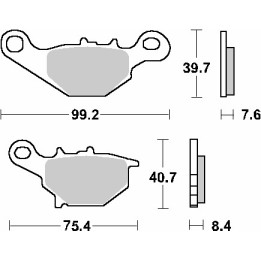 SBS klocki hamulcowe KH230 / KH396 street standart ceramic suzuki an 150 '98-'01, an 125 '94-'05, uc 125/150 '99-'02, uk 125 ve…
