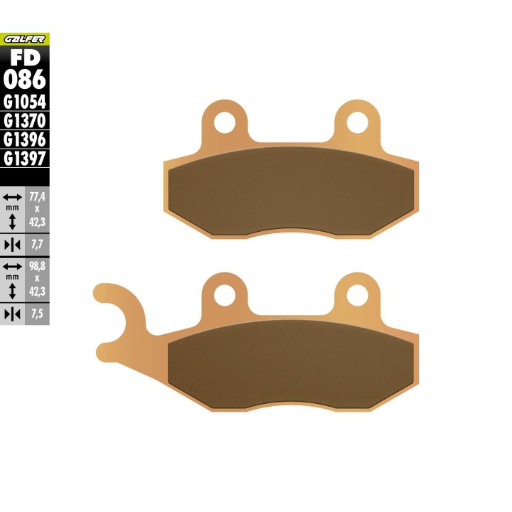 GALFER klocki hamulcowe KH135 / KH214 spiek metaliczny (złote) off road