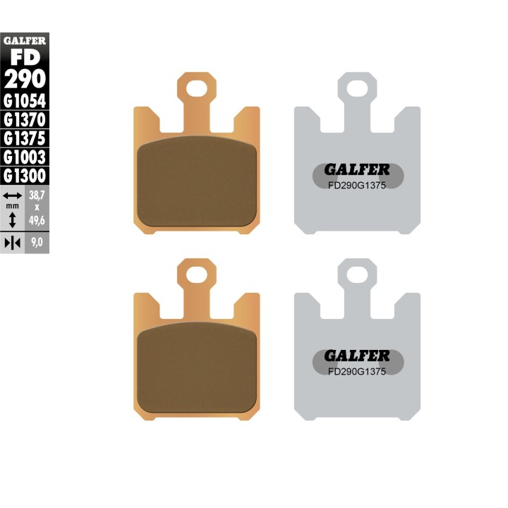 GALFER klocki hamulcowe KH369/4 spiek metaliczny (złote) sport