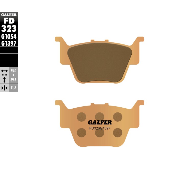 GALFER klocki hamulcowe KH373 spiek metaliczny (złote) ATV tył honda trx 420 '09- ,trx 450R '04-'05, trx 680 rincon '03