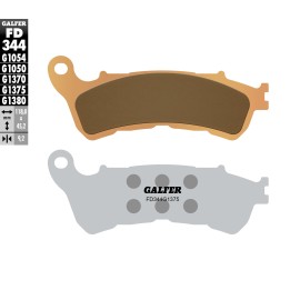 GALFER klocki hamulcowe KH388 spiek metaliczny (złote) sport, przód honda CBF/CB/DN-01/GL 1800/NC 700/XL 1000V/XL 700V/VFR 800,…