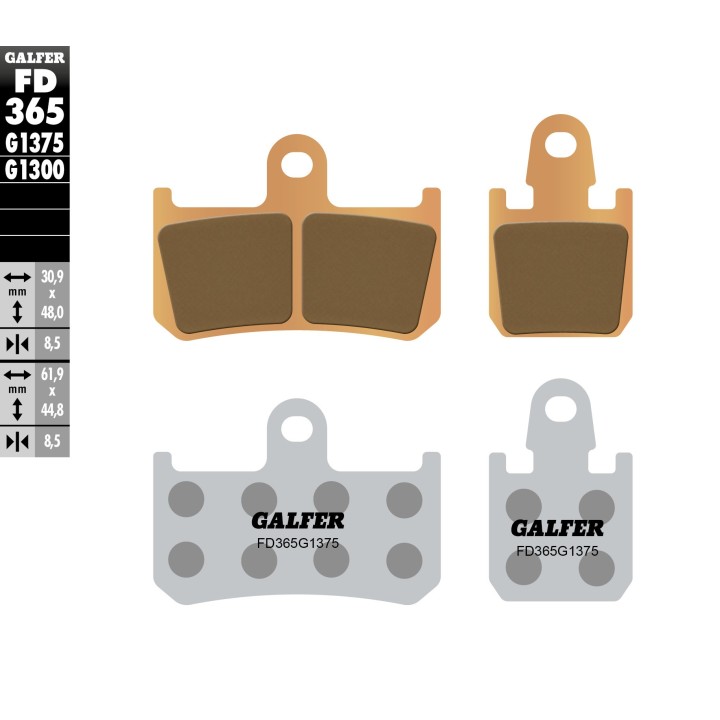 GALFER klocki hamulcowe KH442/4 spiek metaliczny (złote) sport