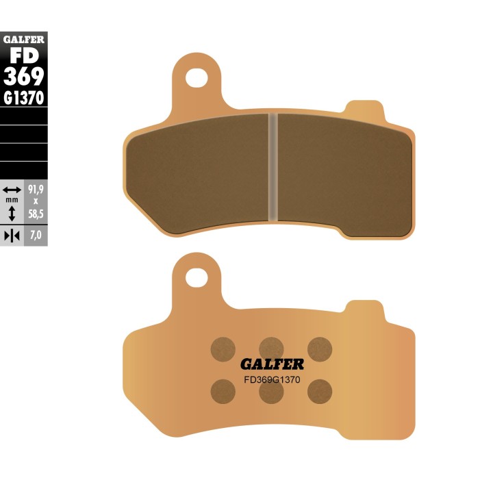 GALFER klocki hamulcowe KH409 spiek metaliczny (złote) street harley davidson