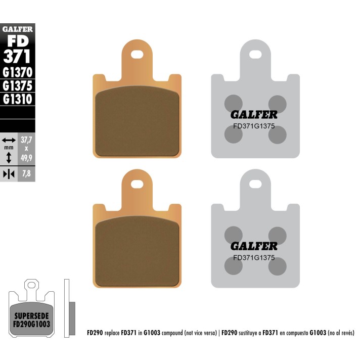 GALFER klocki hamulcowe KH417/4 spiek metaliczny (złote) sport