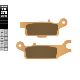 GALFER klocki hamulcowe KH443 spiek metaliczny (złote) ATV yamaha yfm 550/700 lewy przód