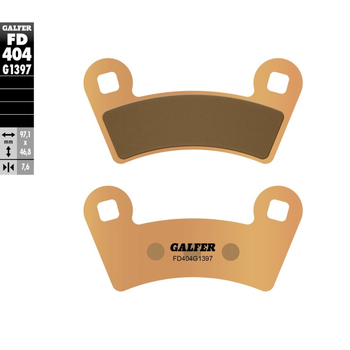 GALFER klocki hamulcowe KH456 spiek metaliczny (złote) ATV polaris przód
