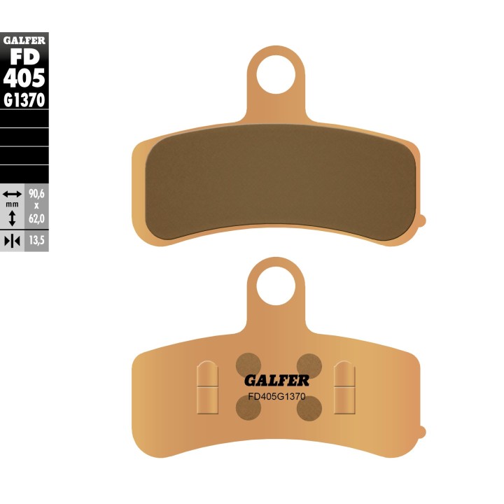 GALFER klocki hamulcowe KH457 spiek metaliczny (złote) street harley davidson