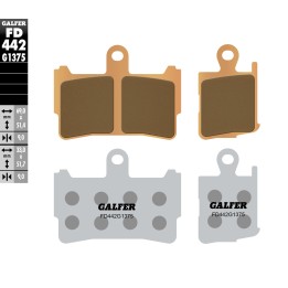 GALFER klocki hamulcowe KH499/4 spiek metaliczny (złote) sport