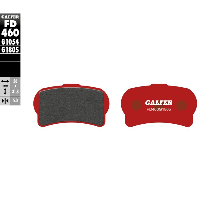 GALFER klocki hamulcowe KH644 półmetaliczne trial, gas gas, montesa, ossa, honda red (przód)