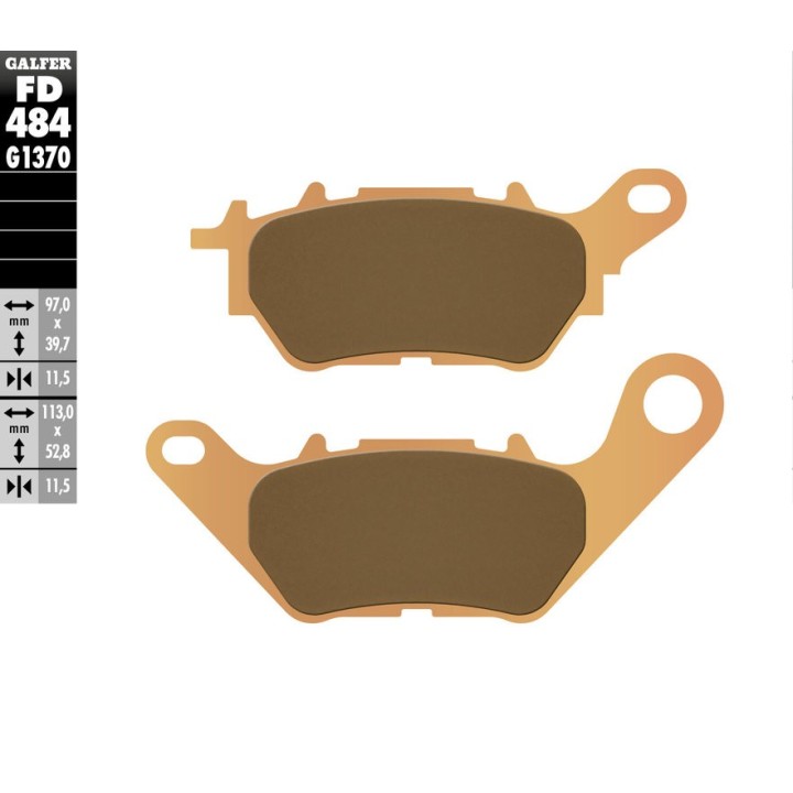 GALFER klocki hamulcowe KH662 spiek metaliczny (złote) street yamaha YZF-R25 '15-'20, YZF-R3 '15-'25, MT-03 '16-'25, MT-25 '16-…