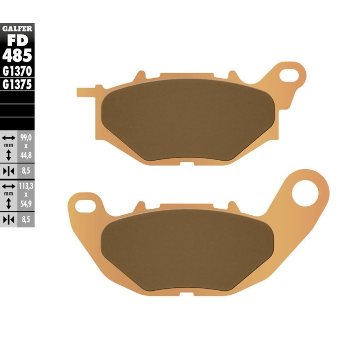 GALFER klocki hamulcowe KH663 spiek metaliczny (złote) street yamaha YZF-R3 15-23, MT-03 16-23, xmax 125 17-20, xmax 300 17-23
