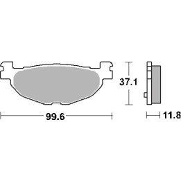 SBS klocki hamulcowe KH408 street standart ceramic yamaha yp 400 majestyt '04-'13, xp 500 t-max '04-'11