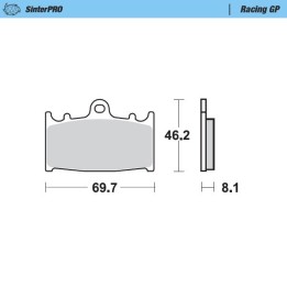 MOTO-MASTER klocki hamulcowe KH158 sinter metal racing: 12 (sinterpro series racing gp) do zacisku 4-TŁOCZKOWEGO moto-master SM…