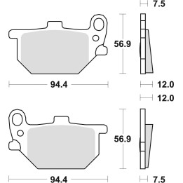 TRW zf klocki hamulcowe KH61 organic yamaha xs / xv 750 80-82, xs 850 82, przód
