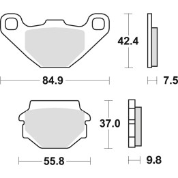 TRW zf klocki hamulcowe KH67 sinter offroad aprilia pegaso 650 91-00, kawasaki klr 250 84-05, gpz 500 88-04, kle 500 91-07, kl…