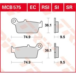 TRW zf klocki hamulcowe KH131 sinter offroad honda crf 230 08-10, XR 250 88-97, XR 600 91-99, yamaha wr 125 98-07, tył