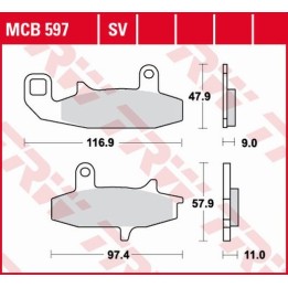 TRW zf klocki hamulcowe KH147 organic suzuki dr 650 90-96, dr 750 88-89, dr 800 88-91, przód