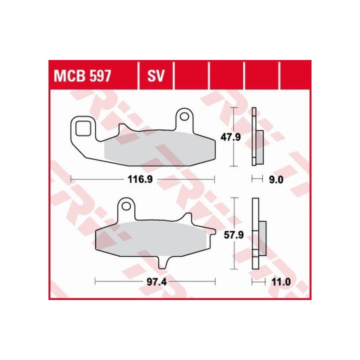 TRW zf klocki hamulcowe KH147 organic suzuki dr 650 90-96, dr 750 88-89, dr 800 88-91, przód
