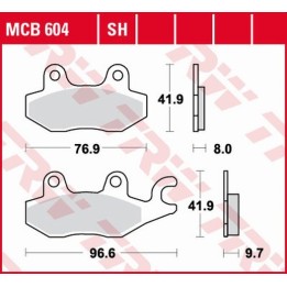 TRW zf klocki hamulcowe KH165/2 organic suzuki dr 800 97-99, triumph tiger 1050 07-13, dytona 1200 93-97, trophy 1200 94-03, ya…