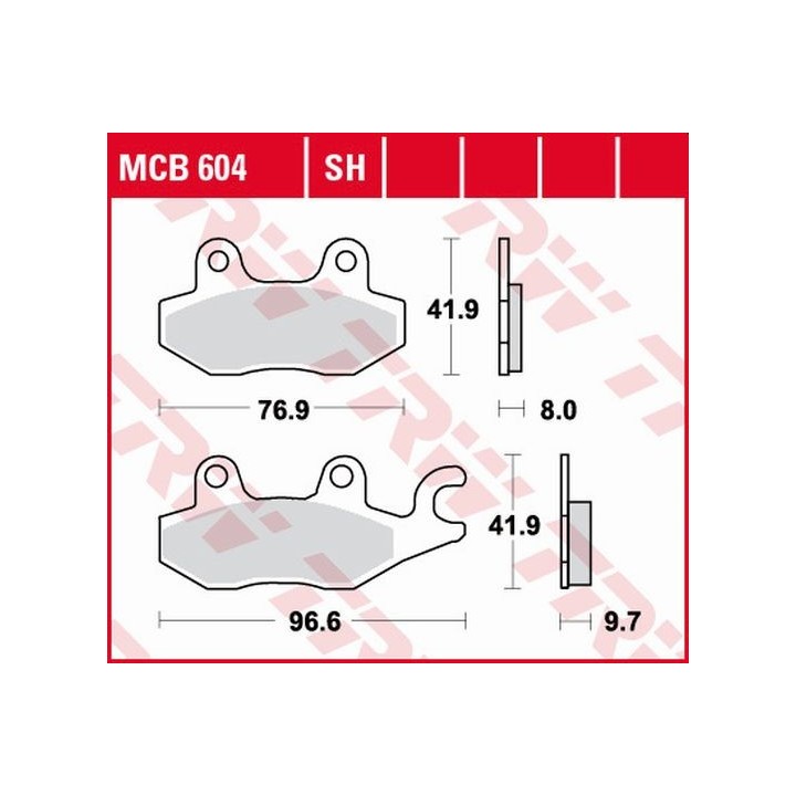 TRW zf klocki hamulcowe KH165/2 organic suzuki dr 800 97-99, triumph tiger 1050 07-13, dytona 1200 93-97, trophy 1200 94-03, ya…