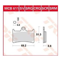 TRW zf klocki hamulcowe KH252 KH380 sinter street yamaha FZ6 07-10, fzs 600 98-01, MT-07 14-17, tracer 700 '16-, FZ8 10-16, MT-…